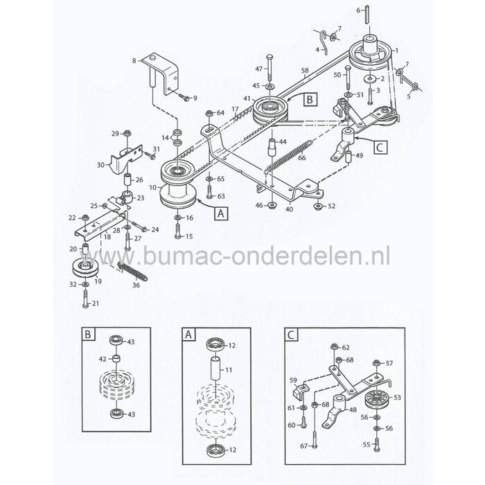 V snaar Maaidek Aandrijving Stiga Villa - Villa Master - President - Comfort - Ready, Castelgarden, Mountfield, Aandrijriem voor Aandrijving van Messen, Castel Garden, Frontmaaiers, Zitmaaiers, Tuintrekkers