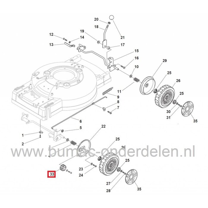 Tandwiel Wielaandrijving 18 tands, Castelgarden, Stiga, Mountfield, Alpina Gazonmaaiers, Cirkelmaaiers, Aandrijftandwiel voor de Wielen, Multiclip 53S Rental, Multiclip 53SH Grasmaaiers