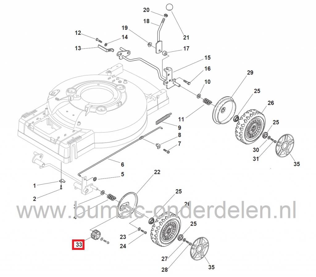 Tandwiel Wielaandrijving 18 tands, Castelgarden, Stiga, Mountfield, Alpina Gazonmaaiers, Cirkelmaaiers, Aandrijftandwiel voor de Wielen, Multiclip 53S Rental, Multiclip 53SH Grasmaaiers