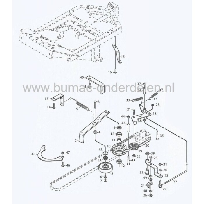 V snaar Rijaandrijving STIGA Park Senator - Park 420 LM - Park 520 Anniversary - President - Royal Pro 16 - Jubilee Park Comfort - Compact - Excellent - Farmer, Stiga - Castel Garden - Mountfield - Zitmaaiers - Frontmaaiers