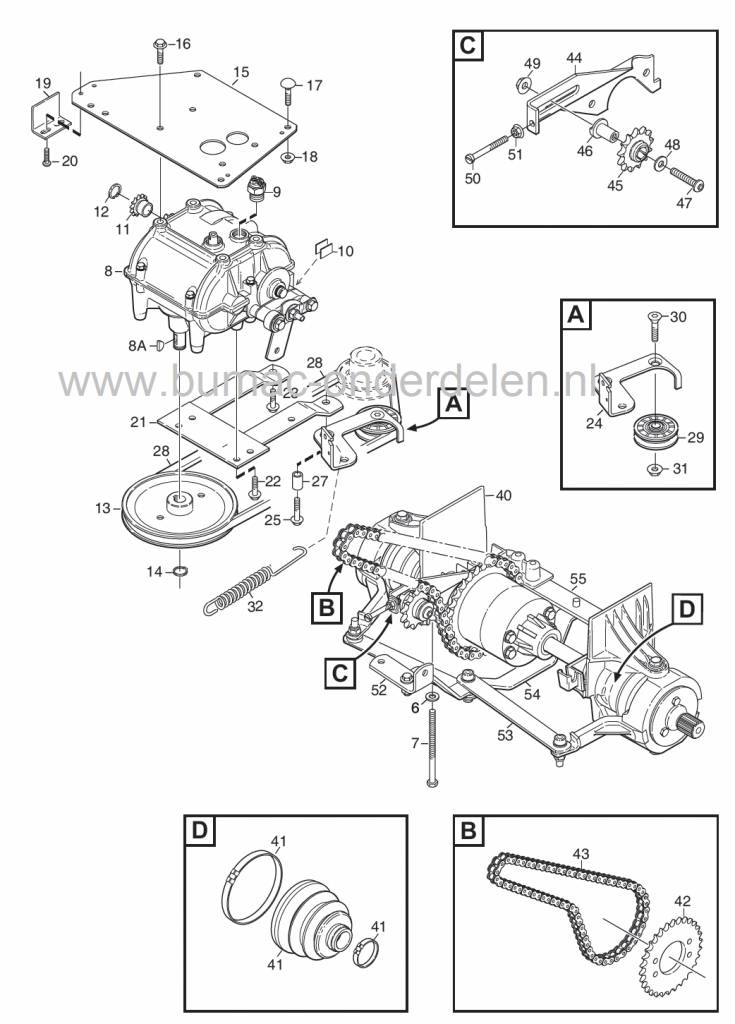 Spie voor Poelie Aandrijving Versnellingsbak, Stiga, Castelgarden, Mountfield, Noma, Zitmaaiers, Frontmaaiers, Tuintrekkers, Castel Garden, Pouly, Poely, Poulie, 1121394300, 121394300, 9600005000, 1811012901, 1811082101, 22949604500, 3021, 1374, 112139430