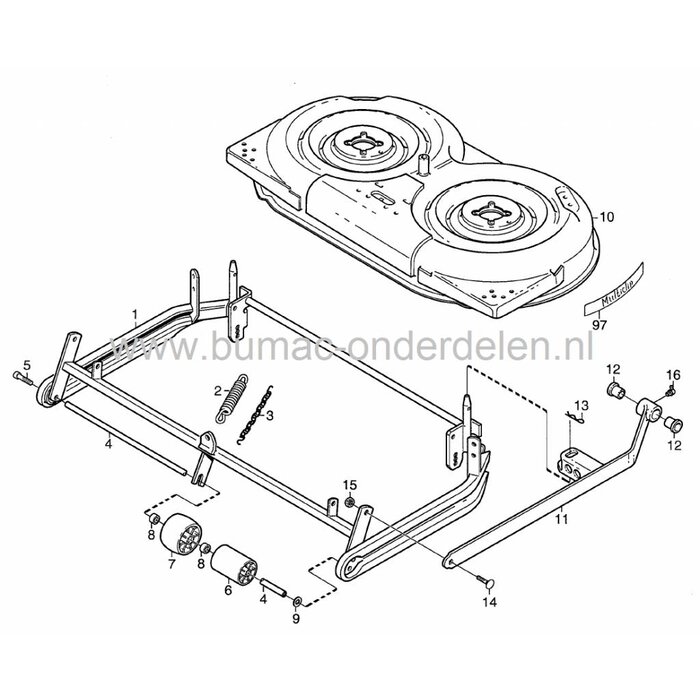 Bus voor de Steunwielen of Stuurstang van Stiga Villa en Park, Castelgarden, Mountfield, Afstandsbus voor Stuurinrichting, Castel Garden, Frontmaaiers, Zitmaaiers, Tuintrekkers