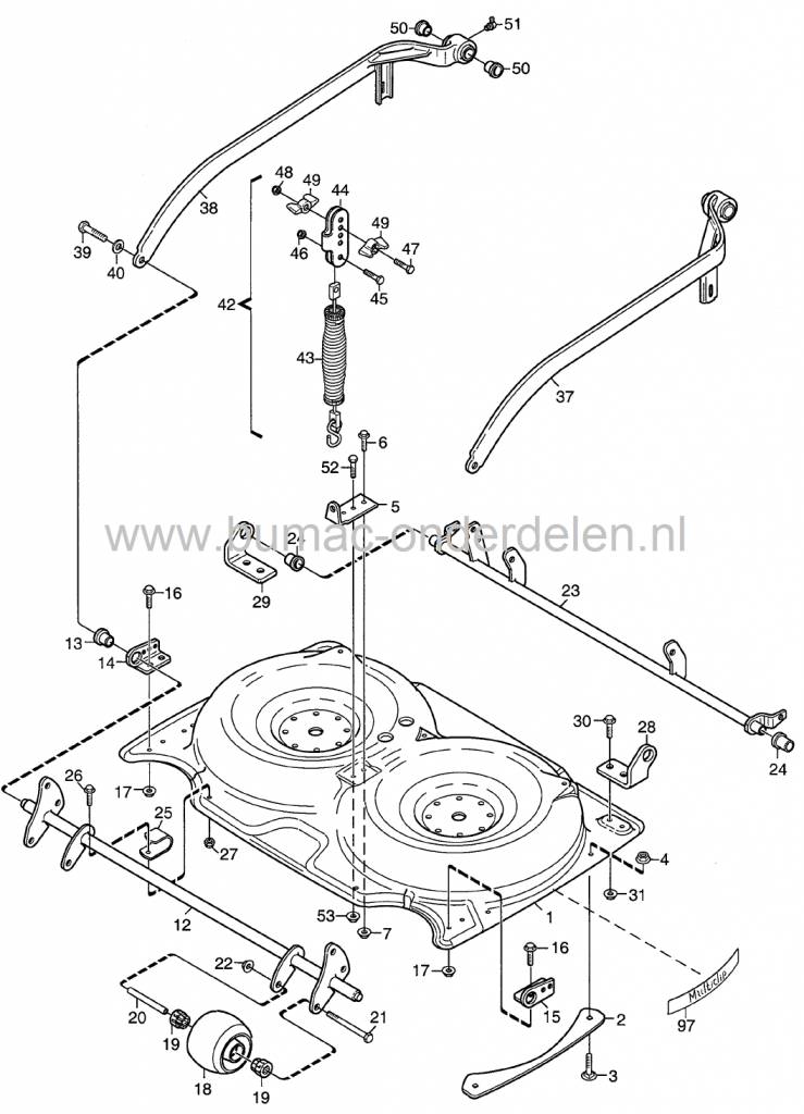 Wiellager voor Steunwiel 601222, Stiga Villa - Park - Ready - Combi, Castelgarden, Mountfield, Wiel Lager PVC, Castel Garden, onderdeel
