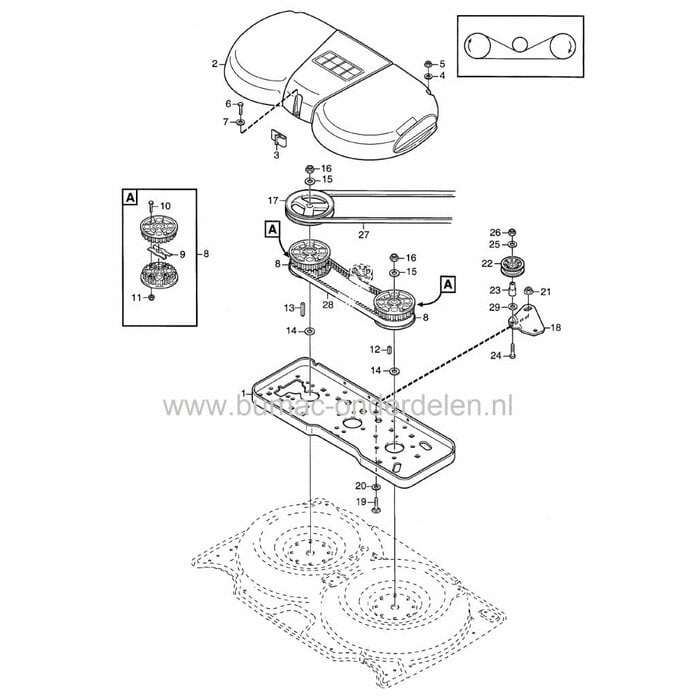 Stiga Villa 92M en Ready 92M, V snaar Maaidek Castelgarden, Mountfield, Frontmaaiers met een Maaibreedte van 92 Cm, Mulch, Aandrijfriem voor Aandrijving van de Maaimessen, Maaidek Aandrijving, Castel Garden onderdeel
