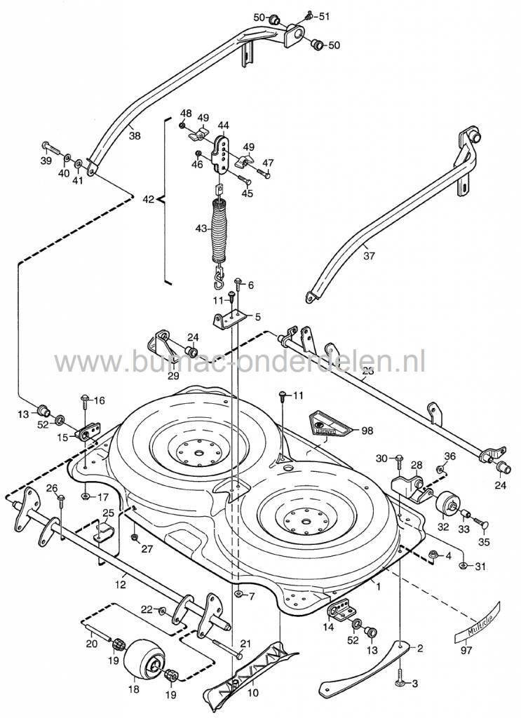 Bus voor Maaidekwiel en Stuurpoelie Stiga Villa - Ready - Park, Castelgarden, Mountfield, Frontmaaiers, Zitmaaiers, Tuintrekkers, Afstandsbus voor Stuurinrichting, Castel Garden, Vulbus