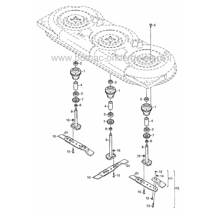 Mesas voor Stiga Villa en Park, CastelGarden en Mountfield Frontmaaiers, Stiga Park 100B, Park 102M, Park 110S, Park 121M, Villa 85M, Villa 1