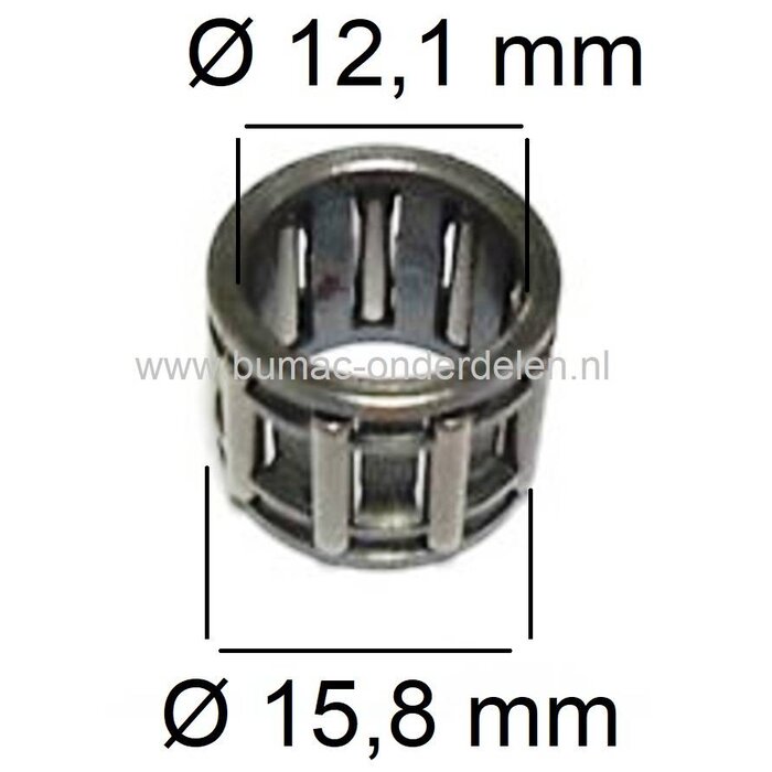 Naaldlager voor Dolmar, Makita Kettingzaag, Motorslijper 112, 114, 117, 119, 309, 343, PC-6212, PC-6214, PC-6412, PC-6414, PC-7312, PC-7314, PC-7412, PC-7414, PC-8116, PC-8216, PS-6000i, PS-6400, PS-6800i, PS-7300, PS-7310, PS-7900, PS-7910