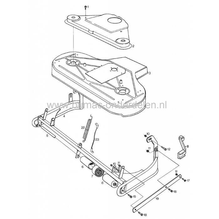 Steunwiel voor Maaidek Stiga Villa 85B en Park 100B, Frontmaaiers, Castelgarden, Mountfield, Maaidek Steun Wiel, Castel Garden