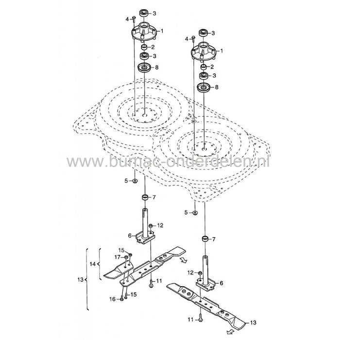 Lagerhuis voor Stiga Park 107M HD, Castelgarden, Mountfield, Frontmaaiers, Lager Huis, Castel Garden