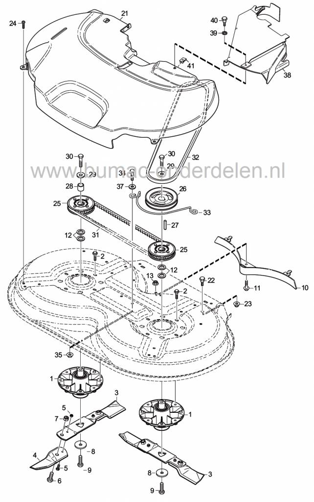 V snaar Maaidek voor Stiga Villa 520, Frontmaaiers, Castelgarden, Mountfield, Riem voor Aandrijving van de Maaimessen, Zitmaaiers, Tuintrekkers, Castel Garden onderdeel