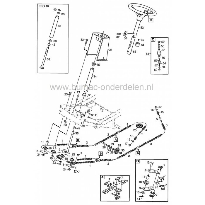 Stuurketting 35 Schakels voor Stiga Park Comfort - Park Royal - Park Pro 16, Frontmaaiers, Ketting voor Stuurinrichting, Castelgarden, Mountfield, Castel Garden