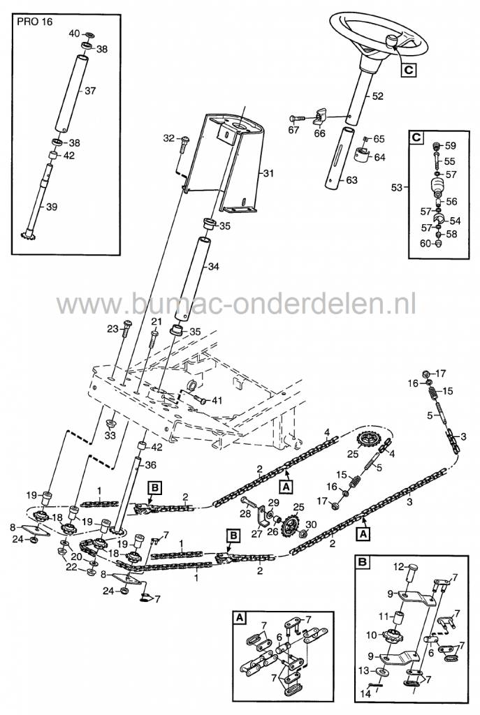 Stuurketting 35 Schakels voor Stiga Park Comfort - Park Royal - Park Pro 16, Frontmaaiers, Ketting voor Stuurinrichting, Castelgarden, Mountfield, Castel Garden