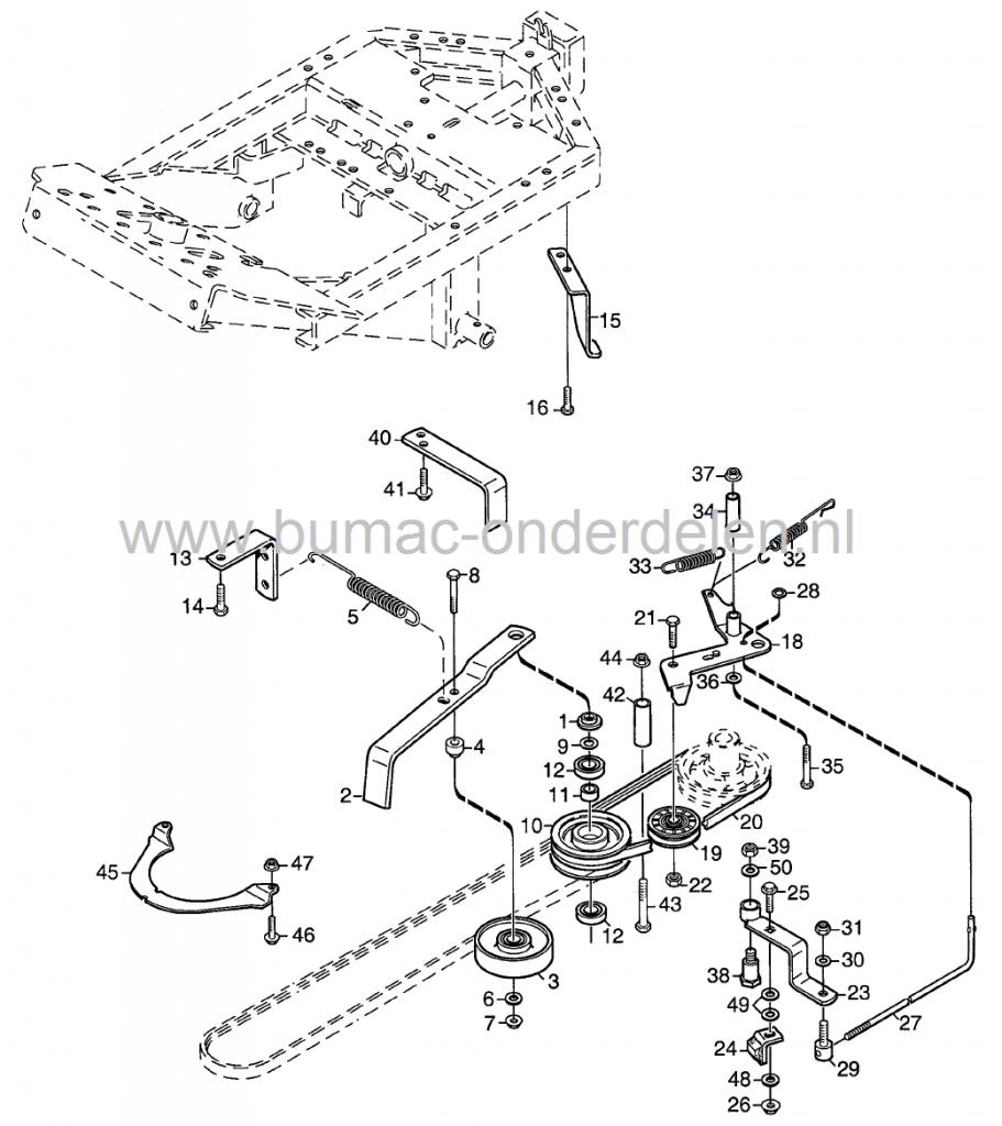 Afstandsbus voor Pouly, Stiga Park Comfort - Park Royal - Park Pro 16 - Park Jubilee, Castelgarden, Mountfield, Frontmaaiers, Castel Garden, Afstand Bus voor Poelie, Poulie, Poely