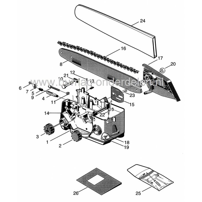 SP340 - SP380 - SP380Q - SP382 - XC37 - XC38 - XC38P - XC380 - XC39 - XC41 - P371 - A380 - A380Q - P370 - P382S - P391 - P411 - MC363 - MC3814 - MC3816 - MC382, Oliepomp voor Motorzaag, Kettingzaag van Stiga, Castelgarden, Mountfield, Alpina, Olie Pomp