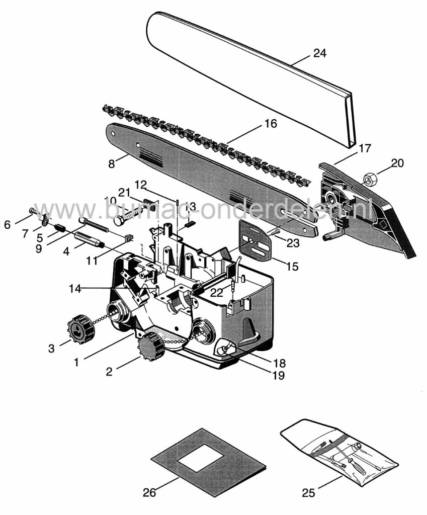 SP340 - SP380 - SP380Q - SP382 - XC37 - XC38 - XC38P - XC380 - XC39 - XC41 - P371 - A380 - A380Q - P370 - P382S - P391 - P411 - MC363 - MC3814 - MC3816 - MC382, Oliepomp voor Motorzaag, Kettingzaag van Stiga, Castelgarden, Mountfield, Alpina, Olie Pomp