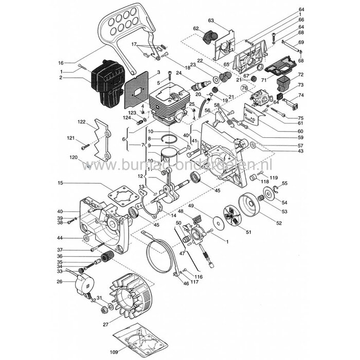 Oliepomp voor Stiga SP460 - SP510 - SP522, Castelgarden XC46 - XC52 - XC52P, Mountfield MC443 - MC509 - MC5020, Alpina P400 - P450 - P460 - P500 - P510 - P522S, Motorzaag, Kettingzaag, Olie Pomp, Castel Garden