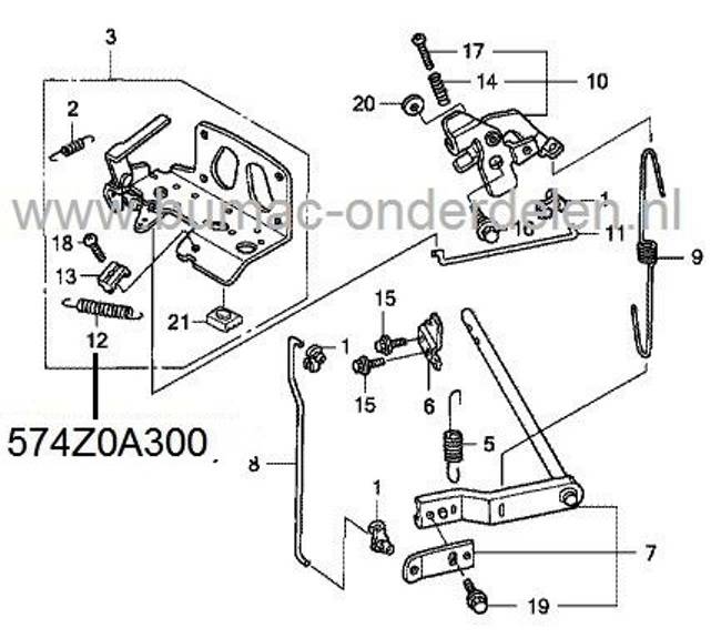 Veer voor Carburateur - Regelplaat op Honda GCV520, GCV530, GXV520 en GXV530 Motor op Zitmaaiers, Frontmaaiers en Tuintrekker, onderdeel