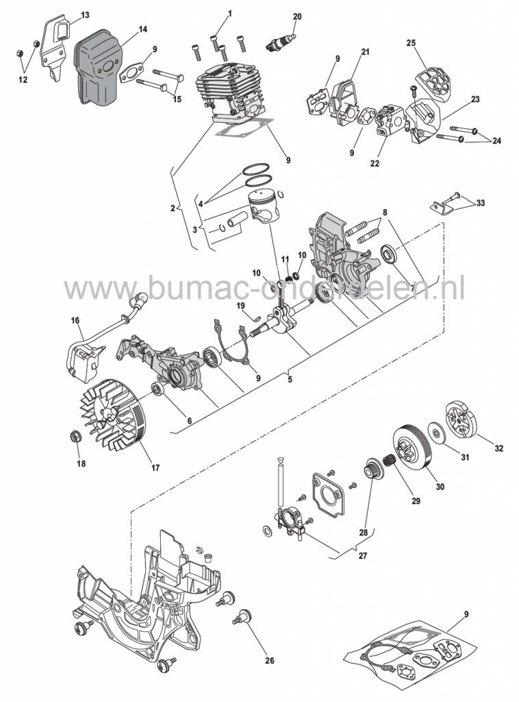 SP350 - SP352 - SP400 - SP350Q - SP400Q - XC35 - XC40 - XC350 - XC350Q - XC400 - XC400Q - A350 - A350Q - P352 - A400 - A400Q - MC3514 - MC3514Q, Ontstekingsspoel voor Motorzaag, Kettingzaag van Stiga, Castelgarden, Mountfield, Alpina, Ontsteking, Castel G