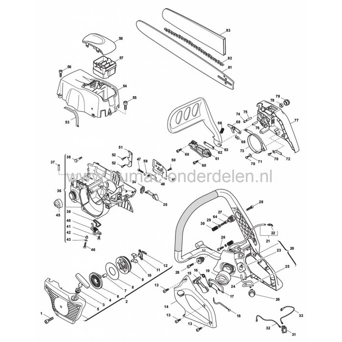 Remband voor SP472 - XC47P - XC48P - MC4716 - MC4718 - MC4818 - P472 - P482S, Remband voor Kettingzaag, Motorzaag van Stiga, Castelgarden, Alpina, Mountfield, Rem Band, Castel Garden