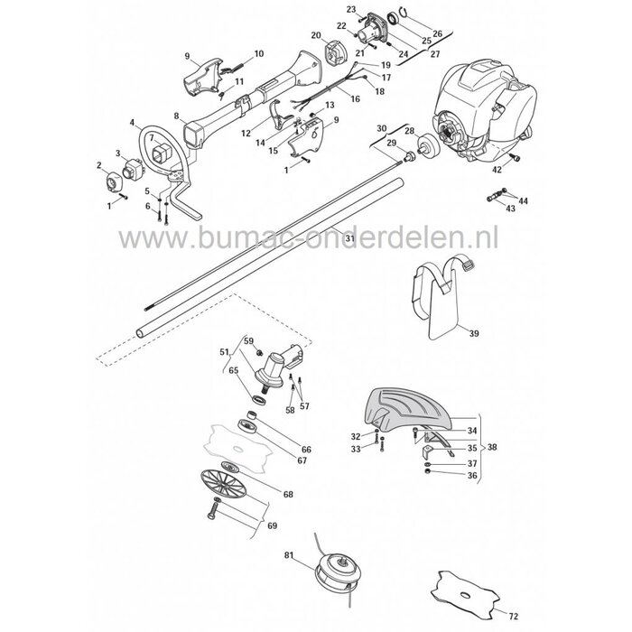 Meshouder Boven voor Stiga - Castelgarden - Mountfield - Alpina, Bosmaaier, Trimmer, Strimmer, Klemring, Mes Houder, Castel Garden BC35DS - BJ335 - TB435H - TB435HD - BC43DS - BC43FS - BC51DS - BC51FS - Star 36 - Star 41 - Star 45FP - Star 55DP - Star 55F