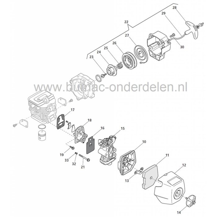 Startpoelie Stiga SBK27, Bosmaaier, Trimmer, Castelgarden, Mountfield, Alpina, Koordpoelie, Pouly, Poely, Poulie, Castel Garden