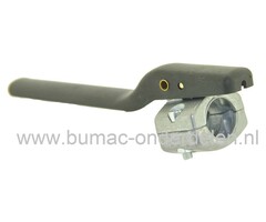 Dodemanshendel voor Duwboom Ø 25 mm, Dodemanscontact voor Tuinfrees, Verticuteermacine, Trilplaat, Kantensnijder, Motorkruiwagen, Mechanische Troffel, Hakfrees, Kooimaaier, Dodemansschakelaar, Noodhendel, Stophendel, Noodstop