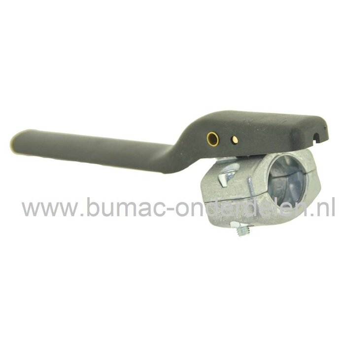 Dodemanshendel voor Duwboom Ø 25 mm, Dodemanscontact voor Tuinfrees, Verticuteermacine, Trilplaat, Kantensnijder, Motorkruiwagen, Mechanische Troffel, Hakfrees, Kooimaaier, Dodemansschakelaar, Noodhendel, Stophendel, Noodstop