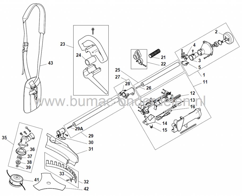 SB26 - SB26J - ST26 - ST26J - BJ325 - XB26 - XR26 - TB26 - TR26 - SB34 - XB34 - TB34, Draagriem voor Bosmaaier, Trimmer, Strimmer, Stiga, Castelgarden, Alpina, Mountfield, Draag Riem, Castel Garden
