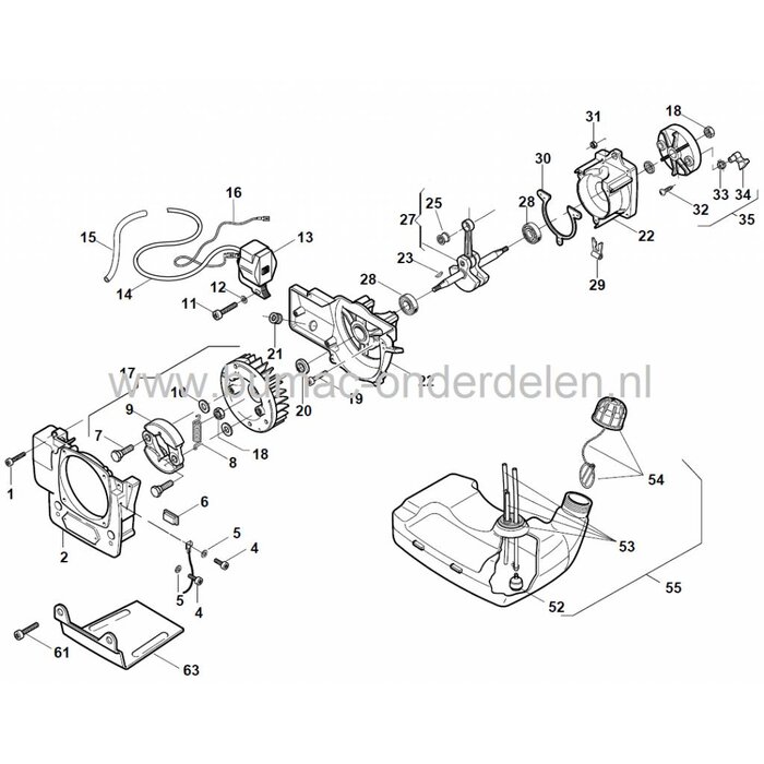 Koppelingsveer Stiga SB39 -SB40 - SB43P - SB44P - SB52P Pro, Castelgarden XB36 - XB41 - XB45FP - XB55FP, Alpina Star 36 - Star 41 - Star 45FP - Star 55DP - Star 55FP - Mountfield, Bosmaaier, Trimmer, Strimmer, Veer voor Centrifugaalkoppeling