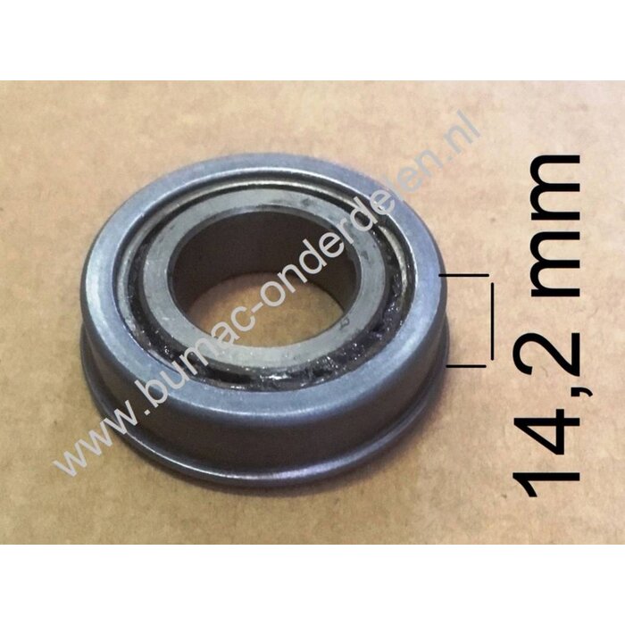 Flenslager 25,4 x 50,8 x 14,2 mm Wiellager onder andere voor Snapper, Bobcat, Scag en Exmark Maaiers, Toro Wheel Horse Zitmaaier Kogellager 1x2x9/16 Inch, onderdeel