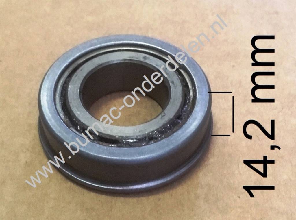 Flenslager 25,4 x 50,8 x 14,2 mm Wiellager onder andere voor Snapper, Bobcat, Scag en Exmark Maaiers, Toro Wheel Horse Zitmaaier Kogellager 1x2x9/16 Inch, onderdeel