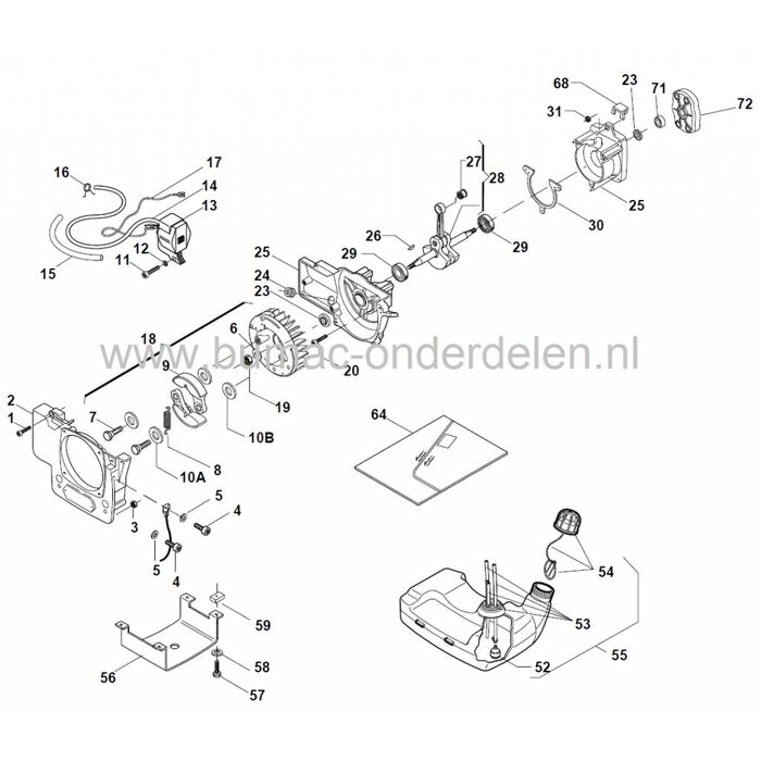 SB52P - XB45P - XB45FP - XB55DP - XB55P - XB55FP - Star 45FP - Star 55DP - Star 55FP, Stiga - Alpina - Mountfield - Castelgarden, Koppelingsschoen voor Centrifugaalkoppeling van Bosmaaier, Trimmer, Strimmer, Koppeling Schoen, Centrifugaal Koppeling, Caste