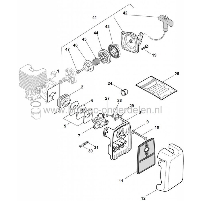 Luchtfilter SB52 - SB52P - SB44 - SB43P - SB44P - XB45P - XB45FP - XB55DP - XB55P - XB55FP - Star 45FP - Star 55DP - Star 55FP, Luchtfilter voor Bosmaaier, Trimmer, Strimmer van Stiga, Castelgarden, Alpina, Mountfield, Lucht Filter, Castel Garden
