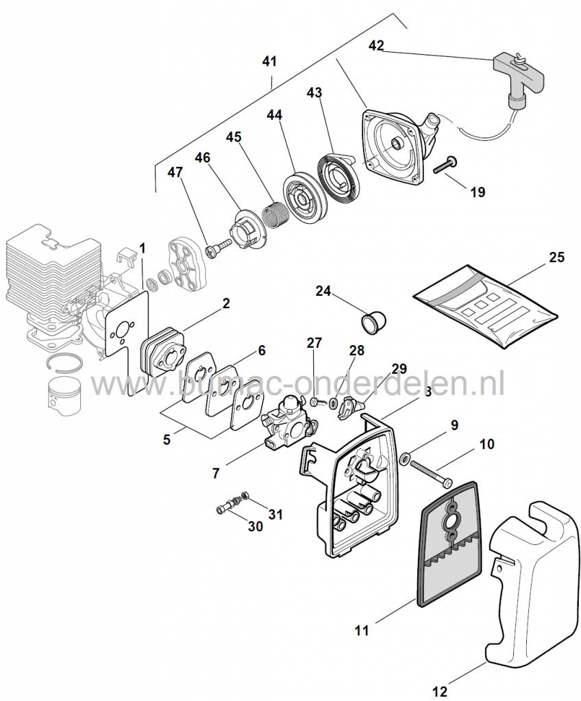 Luchtfilter SB52 - SB52P - SB44 - SB43P - SB44P - XB45P - XB45FP - XB55DP - XB55P - XB55FP - Star 45FP - Star 55DP - Star 55FP, Luchtfilter voor Bosmaaier, Trimmer, Strimmer van Stiga, Castelgarden, Alpina, Mountfield, Lucht Filter, Castel Garden