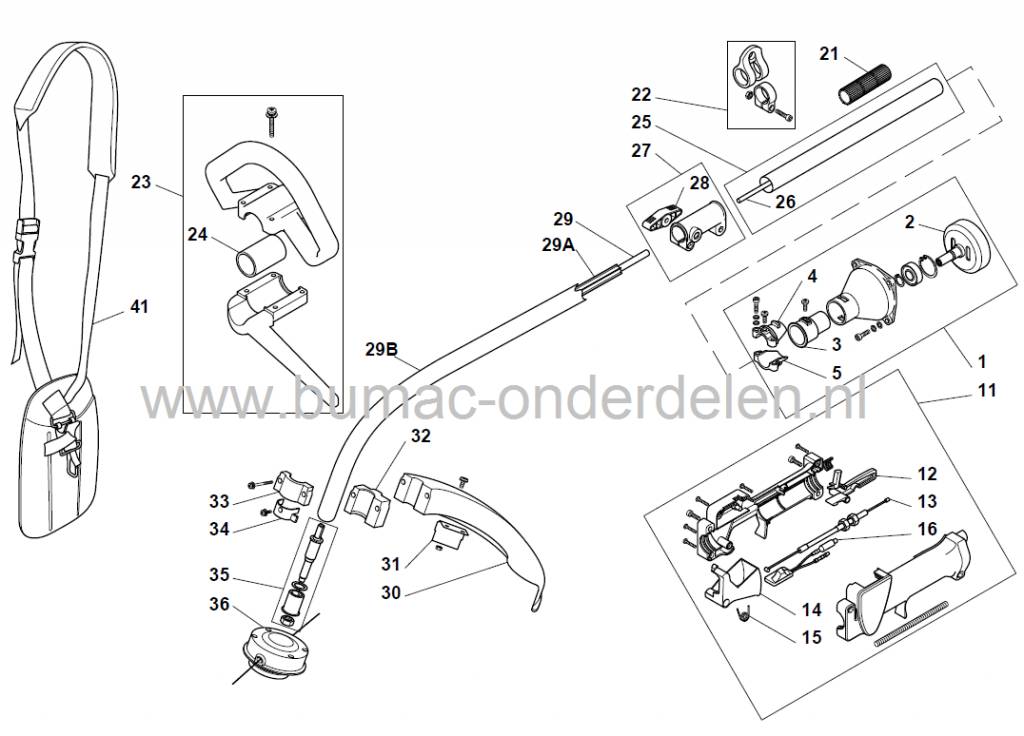 Gaskabel voor Stiga ST26 - ST26J Bosmaaier, Trimmer, Strimmer van Stiga, Castelgarden, Alpina, Mountfield, Gas Kabel, Castel Garden