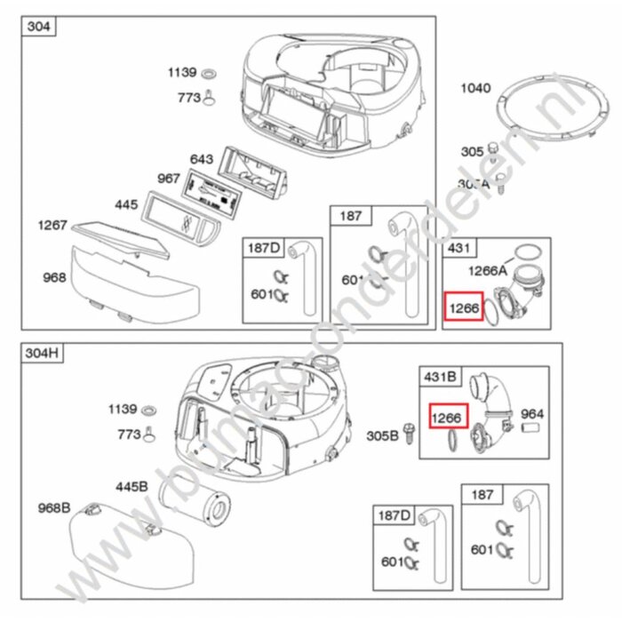 Pakking tussen Luchtfilterhuis en Carburateur voor Briggs and Stratton Motor van 10,5 Pk T/m 14,5 Pk, Dichting voor B&S Motor op Zitmaaier - Tuintrekker - Frontmaaier en Zero Turn Maaier