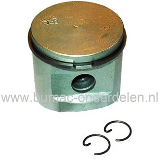 Zuiger Ø 38 mm voor Husqvarna  Bosmaaier, Motorzeis, Trimmer, 232L, 232R, 232RD, 232RJ, 235FR, 235R, 235RII, 235P, 240RJ, BP2040, BP40, CC2036, GR2032, GR2036, GR32, GR36 Zuiger Compleet met Zuigerveren, Pistonpen en Borgclips, Husqvarna Onderdelen, 232 L