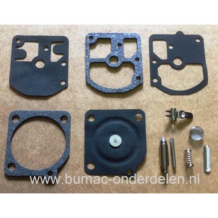 Membraan Reparatie set voor Zama Carburateur op Husqvarna Kettingzaag, Bosmaaier, Bladblazer, Strimmer en Heggenschaar.