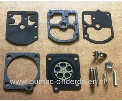Membraan Reparatie set voor Zama Carburateur op Husqvarna Kettingzaag, Bosmaaier, Bladblazer, Strimmer en Heggenschaar.