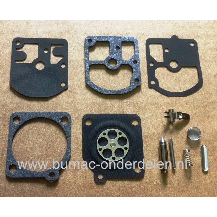Membraan Reparatie set voor Zama Carburateur op Husqvarna Kettingzaag, Bosmaaier, Bladblazer, Strimmer en Heggenschaar.