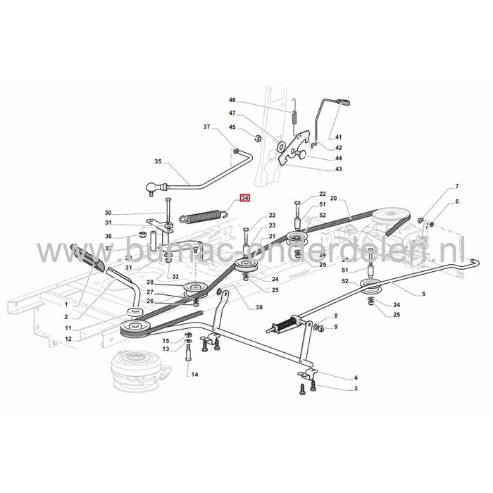 Veer voor Spanpoelie Castelgarden, Stiga, Alpina, Mountfield Zitmaaiers, CASTELGARDEN PDC140, XD140HD, XDC135HD, STIGA SC9812B, Tornado 2098H, Estate 3084H, MOUNTFIELD 1430H, 1438M, 1538H-SD, 1538H-SDX, 1538M-SD, 1538M-SDX, 1538SD, 3000SH, T30M, T38M
