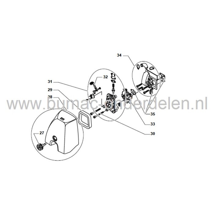 ST27J - SB27J - SB27JD - SB32 - SB32D - XR27 - XB27J - XB27JD - XB32 - XB32D - TR27J - TB27J - TB27JD - TB32 - TB32D - MB3002, Luchtfilter voor Bosmaaier, Trimmer, Strimmer van Stiga - Castelgarden - Alpina - Mountfield, Lucht Filter Schuim, Castel Garden
