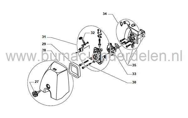 ST27J - SB27J - SB27JD - SB32 - SB32D - XR27 - XB27J - XB27JD - XB32 - XB32D - TR27J - TB27J - TB27JD - TB32 - TB32D - MB3002, Luchtfilter voor Bosmaaier, Trimmer, Strimmer van Stiga - Castelgarden - Alpina - Mountfield, Lucht Filter Schuim, Castel Garden
