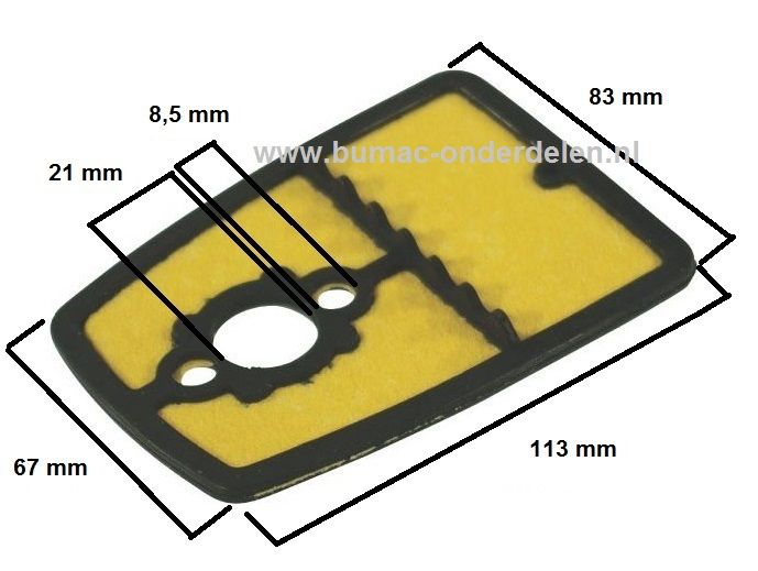 Luchtfilter voor Stiga SB39 - SB40, Castelgarden XB36 - XB41, Alpina Star 36 - Star 41, Bosmaaier, Mountfield, Trimmer, Strimmer, Lucht Filter, Castel Garden