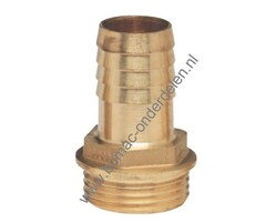Buitendraad 1 Inch, Slangtule Ø 25 mm Messing Slangverbinder voor Waterslang, Tuinslang, Sectorsproeier, Hydrofoor, Tuinpomp, Besproeiingspomp, Beregeningspomp, Waterpomp Slangpilaar Geka Koppelstuk Messing Slangverbinder voor Waterslang