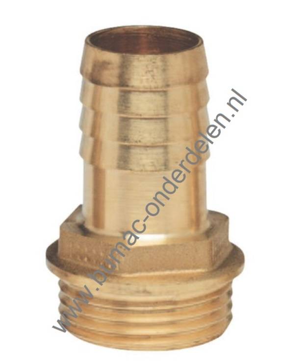 Buitendraad 1 Inch, Slangtule Ø 25 mm Messing Slangverbinder voor Waterslang, Tuinslang, Sectorsproeier, Hydrofoor, Tuinpomp, Besproeiingspomp, Beregeningspomp, Waterpomp Slangpilaar Geka Koppelstuk Messing Slangverbinder voor Waterslang