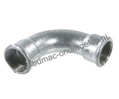 Gietijzer Bocht 90° 1-1/4 Inch Binnen - Binnendraad Koppeling voor Waterpomp, Sproei installatie, Hydrofoor, Tuinpomp, Beregeningspomp, Motorspuit, Waterslang, Tuinslang Fitting Pilaar Verzinkt