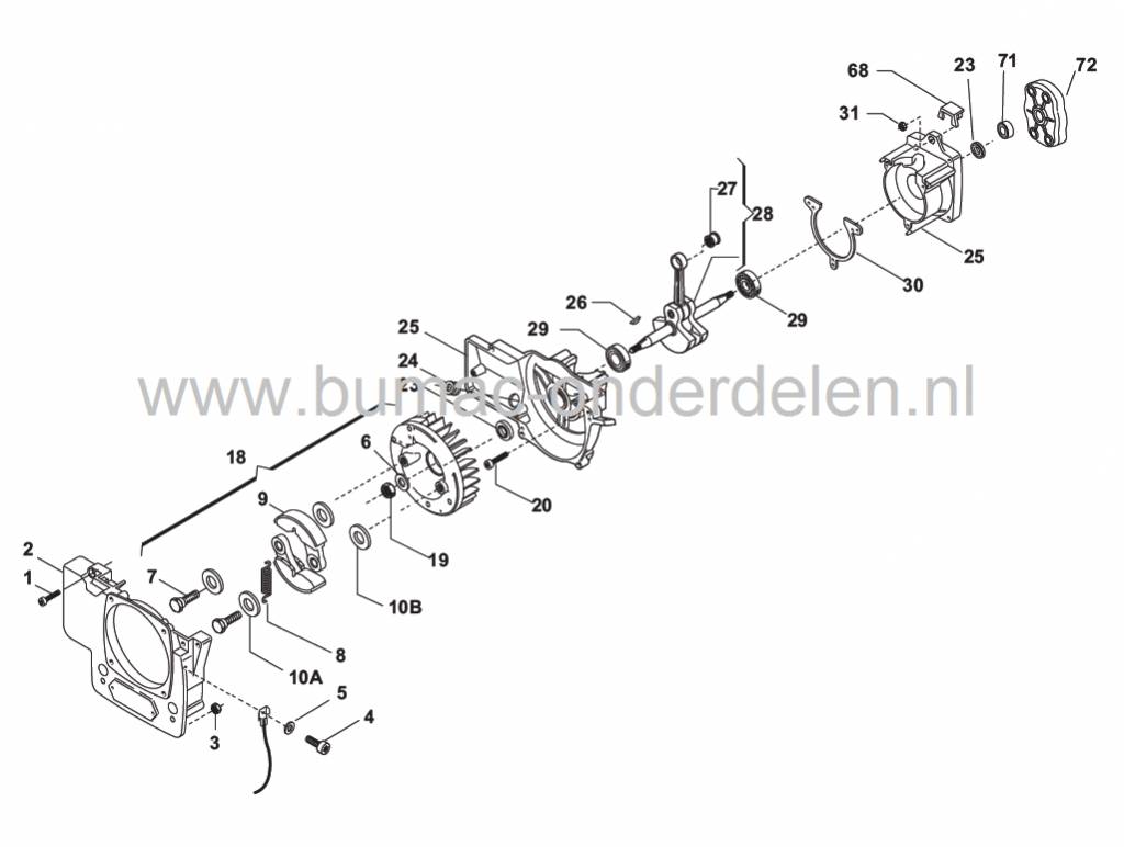 SB39 - SB40 - SB43P - SB44P - SB52P Pro - XB36 - XB41 - XB45FP - XB55FP - Star 36 - Star 41 - Star 45FP - Star 55DP - Star 55FP, Koppelingsschoen voor Centrifugaalkoppeling van Stiga - Alpina - Mountfield - Castelgarden, Bosmaaier, Trimmer, Strimmer, Kopp