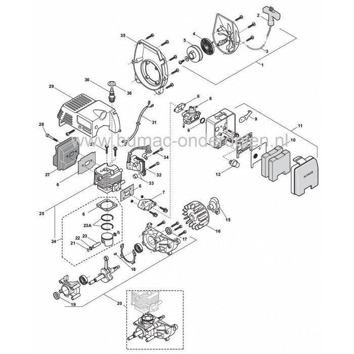 Startcup Stiga ST210 - SB22 - BC210 - MB22CX - MT22CX, Startercup voor Bosmaaier, Trimmer, Strimmer van Alpina - Stiga - Castelgarden - Mountfield, Startcup, Castel Garden