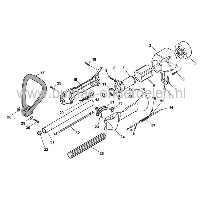 Gaskabel voor Stiga XB28 - Star 28 - ST291, Gaskabel voor Bosmaaier van Stiga, Mountfield, Castelgarden, Alpina, Trimmer, Strimmer, Gas Kabel, Castel Garden